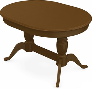 Кухонный стол раскладной Леонардо-2 исп. Овал, тон 2 (Морилка/Эмаль) в Шахтах