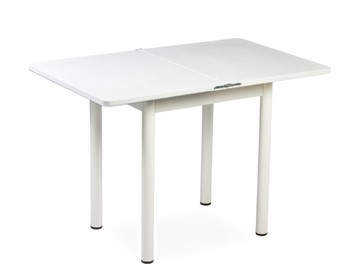 Кухонный пристенный стол СПА-01 СТФ, белый/фотопечать ромашки/опоры прямые хром в Шахтах - предосмотр 1
