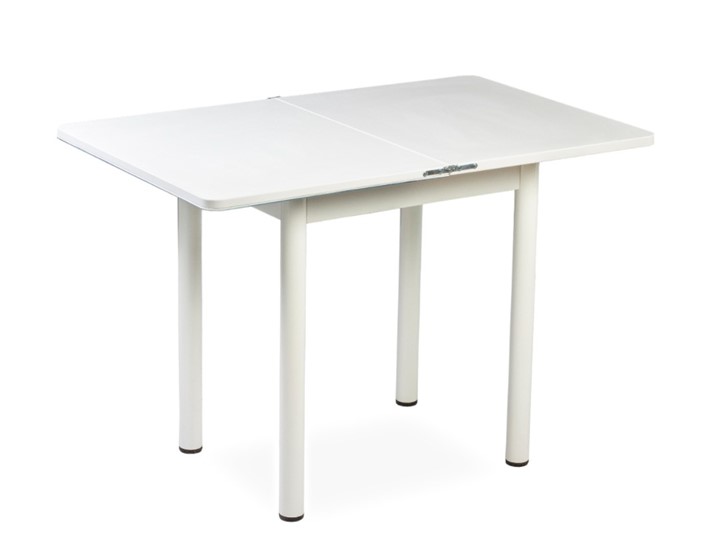Кухонный пристенный стол СПА-01 СТФ, белый/фотопечать ромашки/опоры прямые хром в Шахтах - изображение 1