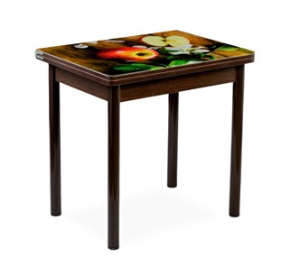 Кухонный пристенный стол СПА-01 СТФ, венге/фотопечать дерево/опоры прямые коричневые в Шахтах - предосмотр