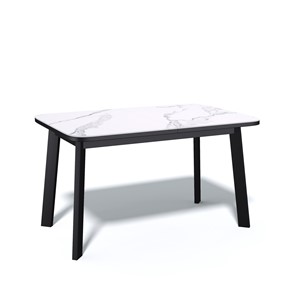 Кухонный стол раскладной AA1200 (черный/керамика мрамор белый) в Шахтах