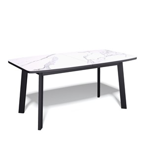 Кухонный стол раздвижной AA1400 (черный/керамика мрамор белый) в Шахтах