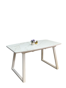 Обеденный раздвижной стол AZ1400 (белый/керамика мрамор белый) в Шахтах