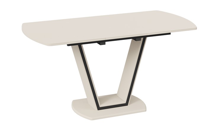 Кухонный раскладной стол Дели Тип 2 (Бежевый софт, Стекло матовое бежевое) в Шахтах - изображение 1