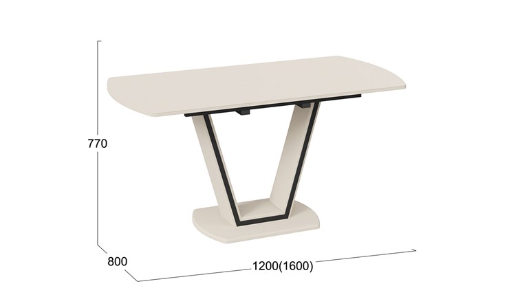 Кухонный раскладной стол Дели Тип 2 (Бежевый софт, Стекло матовое бежевое) в Шахтах - изображение 2
