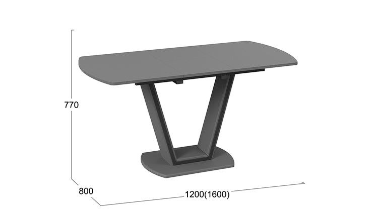 Раздвижной стол Дели Тип 2 (Серый софт, Стекло матовое серое) в Шахтах - изображение 2