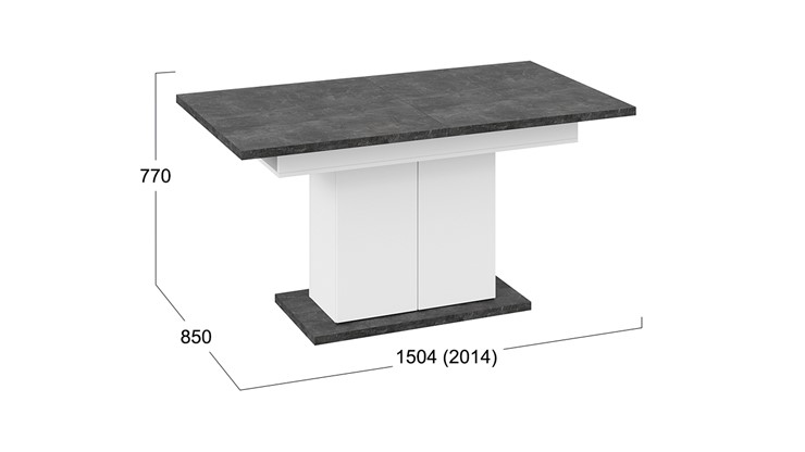 Кухонный стол раскладной Детройт тип 1 (Белый/Ателье темный) в Шахтах - изображение 7