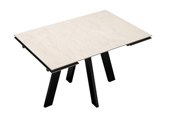 Кухонный стол раздвижной DikLine DM120 Хромикс белый / опоры черные в Шахтах - предосмотр 3