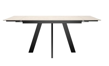 Кухонный стол раздвижной DikLine DM120 Хромикс белый / опоры черные в Шахтах - предосмотр 4