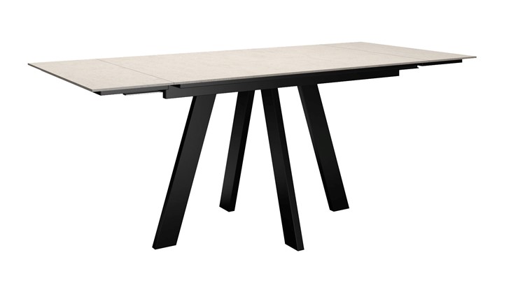 Кухонный стол раздвижной DikLine DM120 Хромикс белый / опоры черные в Шахтах - изображение 5