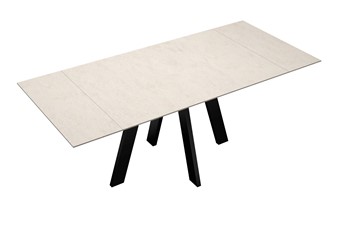 Кухонный стол раздвижной DikLine DM120 Хромикс белый / опоры черные в Шахтах - предосмотр 7