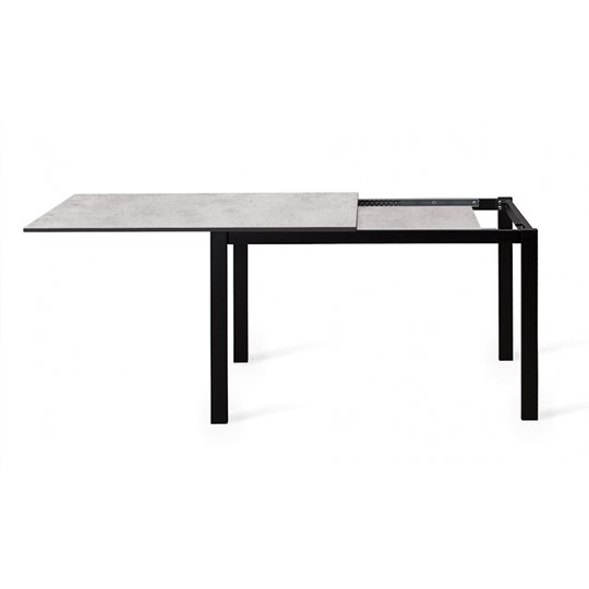 Кухонный раздвижной стол Dikline L110 Хромикс белый/ножки черные в Шахтах - изображение 1