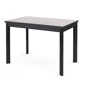 Кухонный раздвижной стол Dikline L110 Хромикс белый/ножки черные в Шахтах - предосмотр