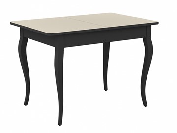 Кухонный стол раскладной Dikline M110 венге/стекло крем сатин/ножки MC венге в Таганроге - предосмотр