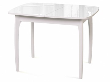 Кухонный раздвижной стол Dikline M15 Белый/стекло белое в Шахтах