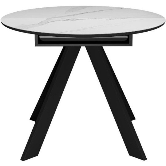Кухонный раздвижной стол DikLine SKC100 D1000 Керамика Белый мрамор / опоры черные в Шахтах - изображение 6