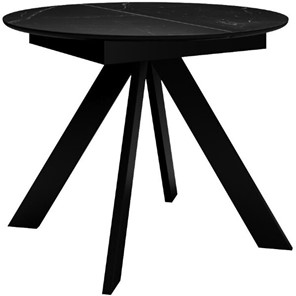 Кухонный стол раскладной DikLine SKC100 D1000 Керамика Черный мрамор / опоры черные в Таганроге - предосмотр