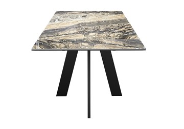 Раздвижной стол DikLine SKM120 Керамика Amadeus/подстолье черное/опоры черные в Батайске - предосмотр 1