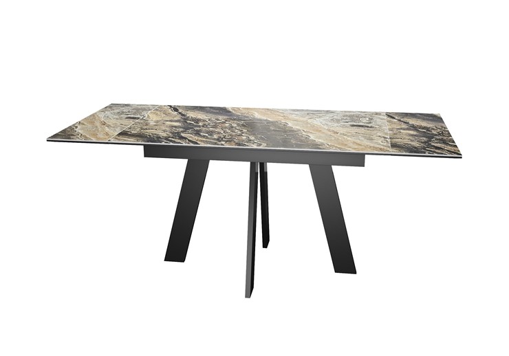 Раздвижной стол DikLine SKM120 Керамика Amadeus/подстолье черное/опоры черные в Батайске - изображение 2
