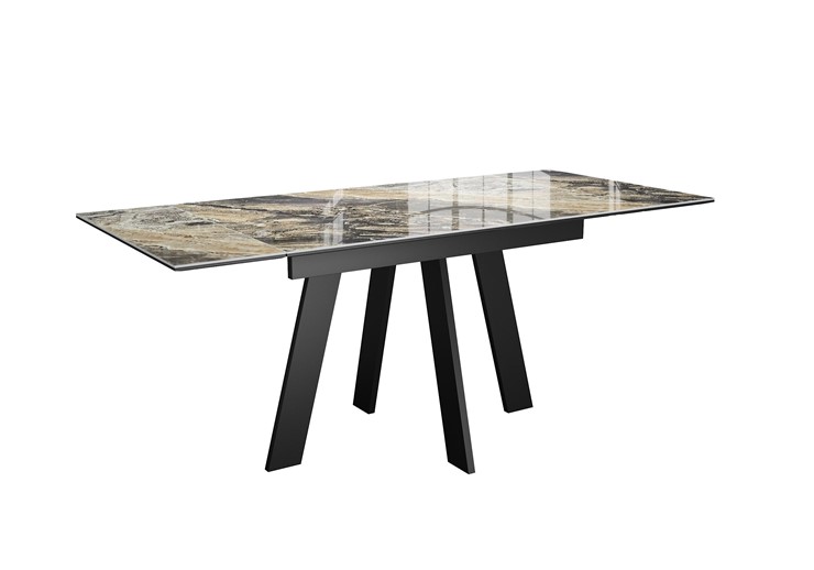 Раздвижной стол DikLine SKM120 Керамика Amadeus/подстолье черное/опоры черные в Батайске - изображение 3