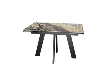 Раздвижной стол DikLine SKM120 Керамика Amadeus/подстолье черное/опоры черные в Батайске - предосмотр