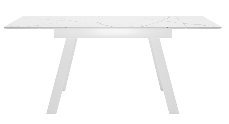 Кухонный раскладной стол DikLine SKM140 Керамика Белый мрамор/подстолье белое/опоры белые (2 уп.) в Батайске - изображение 2
