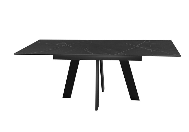 Кухонный стол раскладной DikLine SKM140 Керамика Черный мрамор/подстолье черное/опоры черные (2 уп.) в Батайске - изображение 3