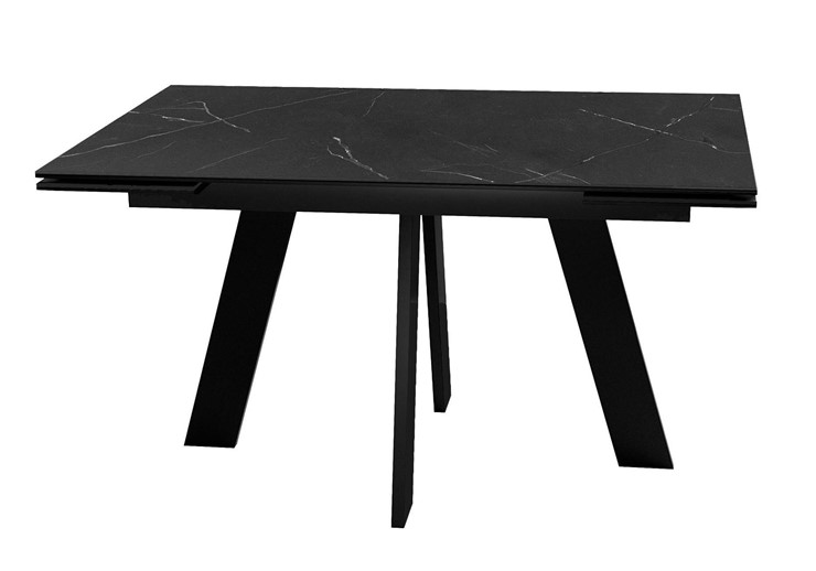 Кухонный стол раскладной DikLine SKM140 Керамика Черный мрамор/подстолье черное/опоры черные (2 уп.) в Батайске - изображение 5