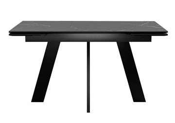 Кухонный стол раскладной DikLine SKM140 Керамика Черный мрамор/подстолье черное/опоры черные (2 уп.) в Батайске