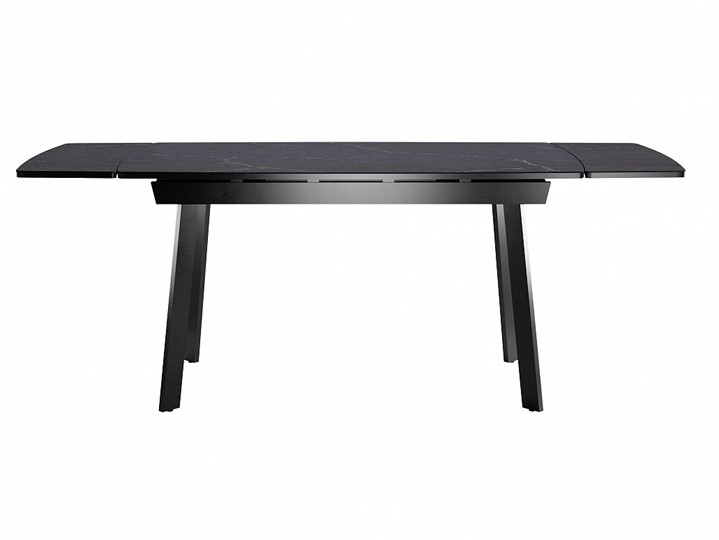 Кухонный раскладной стол Dikline US140 Стекло мрамор черный сатин/ножки черные в Шахтах - изображение 3