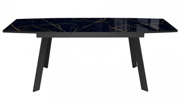 Кухонный стол раздвижной Dikline XLS160 мрамор черный глянец/ножки черные в Шахтах - предосмотр 1