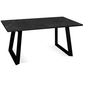 Кухонный стол раскладной Dikline ZLS140 Мрамор черный/ножки черные в Таганроге