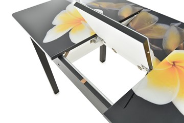 Кухонный стол раздвижной Гамбург исп. Мини, ноги метал. крашеные №23, Фотопечать (Цветы №39) в Шахтах - предосмотр 5