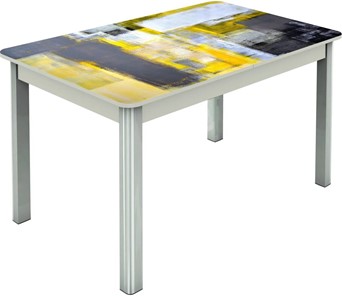 Кухонный раздвижной стол Гамбург исп.2 ноги метал. крашеные №23, Фотопечать (Текстура №51) в Шахтах