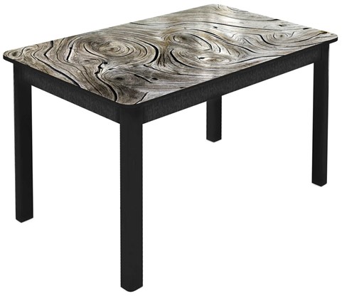 Кухонный стол раздвижной Гамбург Мини, ноги метал. крашеные №23 (Exclusive h140/черный) в Шахтах - изображение