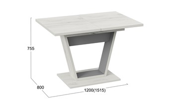 Обеденный раздвижной стол Гавана тип 1 (Дуб крафт белый/Серый графит) в Шахтах - предосмотр 5