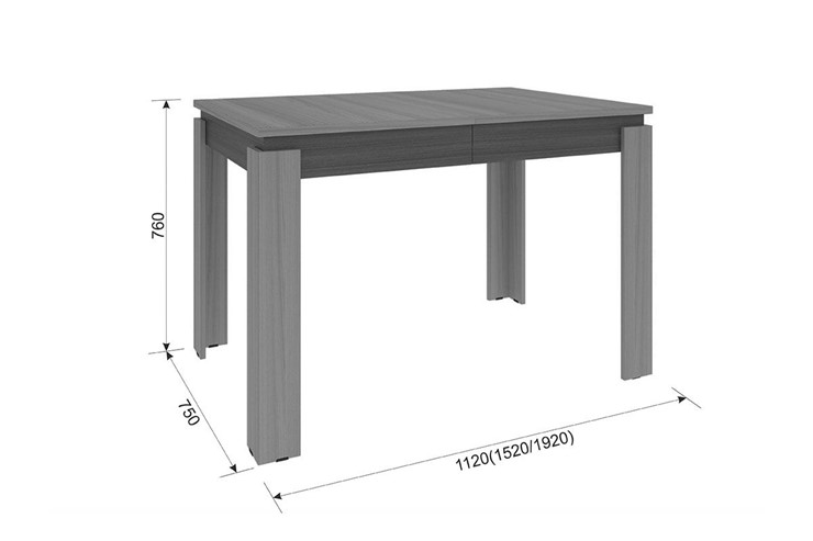Кухонный стол раздвижной Гермес 2 дуб млечный-венге 750х1120х760 в Шахтах - изображение 2