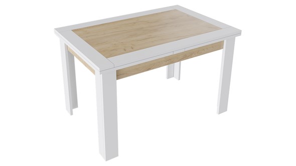 Кухонный стол раздвижной Хьюстон тип 4 (Белый/Дуб Крафт золотой) в Шахтах - изображение