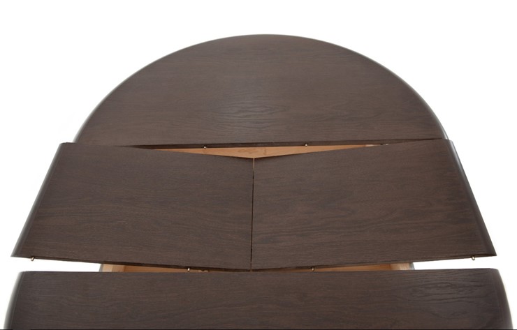 Кухонный раздвижной стол Леонардо-1 исп. Круг 820, тон 7 (Морилка/Эмаль) в Шахтах - изображение 5