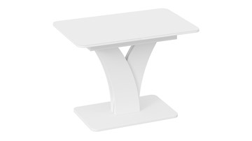 Кухонный раскладной стол Люксембург тип 2 (Белый/Стекло белое матовое) в Шахтах