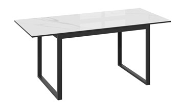 Раздвижной стол Маркус Тип 1 (Черный муар, Стекло белый мрамор) в Шахтах - предосмотр 3