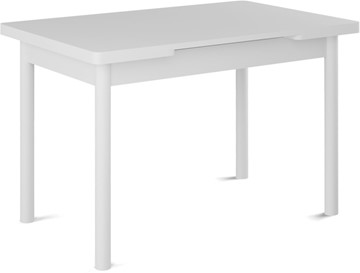 Кухонный стол раздвижной Милан-1 EVO, ноги металлические белые, белый цемент в Шахтах