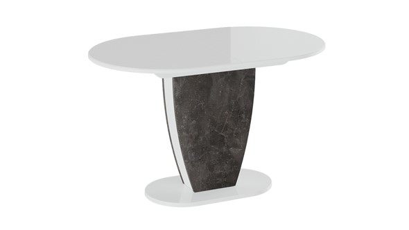 Кухонный раздвижной стол Монреаль тип 1 (Белый глянец/Моод темный) в Шахтах - изображение