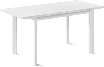 Обеденный раздвижной стол Нагано-1L (ноги металлические белые, белый цемент) в Шахтах - предосмотр 1