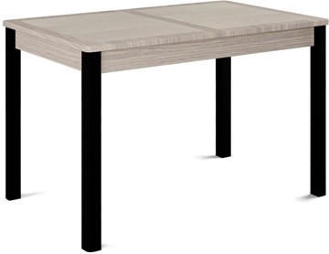 Кухонный стол раздвижной Ницца-2 ПЛ (ноги черные, плитка бежевая/лофт) в Шахтах