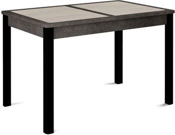 Стол раздвижной Ницца-2 ПЛ (ноги черные, плитка бежевая/серый камень) в Шахтах