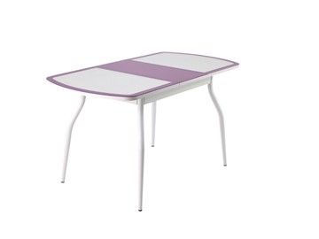Кухонный стол раскладной ПГ-01 СТК, белый/фиолетовый/крокодил белый/белый в Шахтах - предосмотр