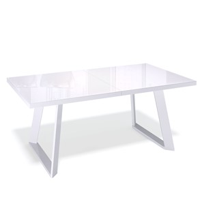 Обеденный раздвижной стол PL1400 (белый/стекло белое) в Шахтах