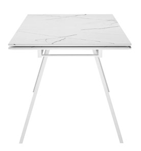Раздвижной стол SKL 140, керамика белый мрамор/подстолье белое/ножки белые в Батайске - предосмотр 3