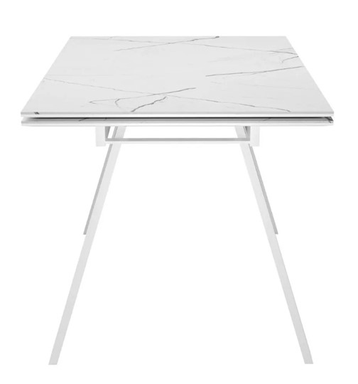 Раздвижной стол SKL 140, керамика белый мрамор/подстолье белое/ножки белые в Батайске - изображение 3